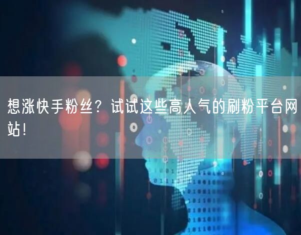 想涨快手粉丝?试试这些高人气的刷粉平台网站!