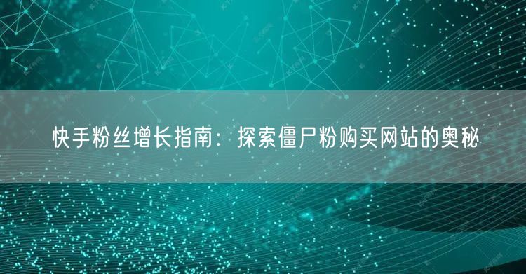 快手粉丝增长指南:探索僵尸粉购买网站的奥秘