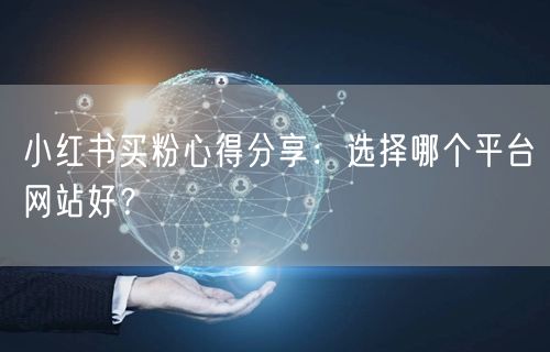 小红书买粉心得分享:选择哪个平台网站好?